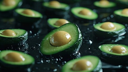 Background with avocado on a dark background