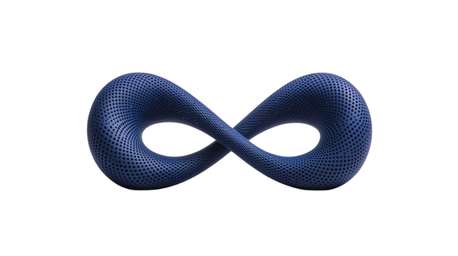 Interlocked white and blue rings,  minimalist abstract design interlocked - Powered by Adobe