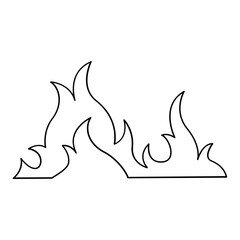 Flame icon in line style