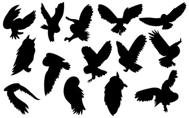 owl silhouette element decoration clipart