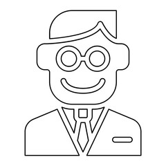Physicist icon in line style