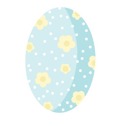 A beautifully designed baby blue Easter egg with a seamless floral pattern. Its minimal yet stylish look, combined with pastel colors, evokes a cheerful and festive springtime mood. 