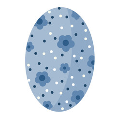 A beautifully designed  dark blue Easter egg with a seamless floral pattern. Its minimal yet stylish look, combined with pastel colors, evokes a cheerful and festive springtime mood. 