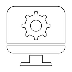 Computer setting icon in line style