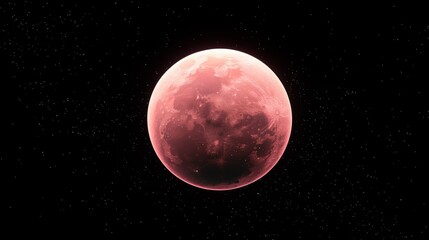 Fototapeta premium Captivating Pink Planet Surrounded by Stars in Deep Space, Highlighting Celestial Beauty and Cosmic Wonderment