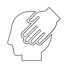 Obraz premium Head massage icon in line style