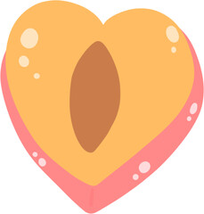 Peach, Ripe Peach, Fresh, Hand Drawn