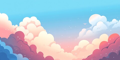 Obraz premium Colorful Clouds at Sunset Create a Dreamy Atmosphere in a Serene Sky Filled With Soft Pastels and Hues
