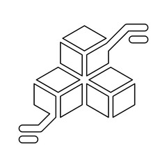blockchain icon in line style