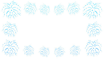 Blue Watercolor Fireworks Pattern Frame