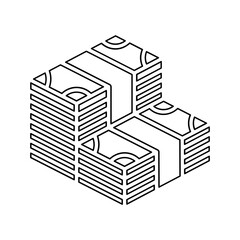 Cash icon in line style