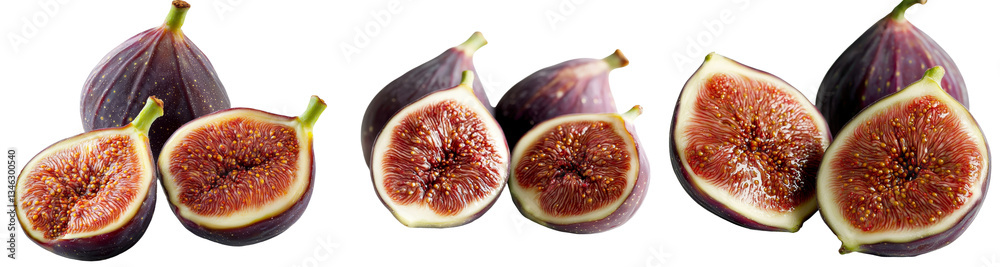 Aufkleber a white background provides the setting for an isolated fig, captured with full depth of field