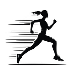 Dynamic Silhouette of a Runner in Motion