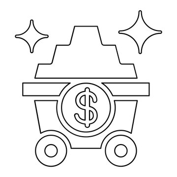 money cart with dollar sign and stars clip art preview
