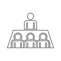 Interview icon in line style