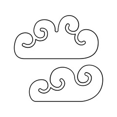 Chinese cloud icon in line style