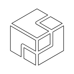 blockchain icon in line style