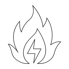 Flammable icon in line style