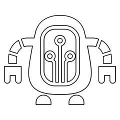 Robot icon in line style