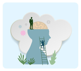The concept of personal growth. Investing in yourself and your work,
 self-development.  Vector illustration

