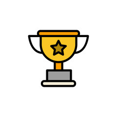 Award trophy colored icons, minimalist vector illustration ,simple transparent graphic element .Isolated on white background