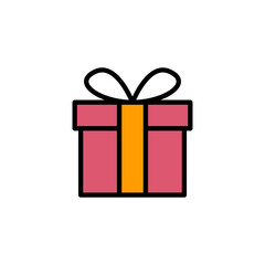 Award gift colored icons, minimalist vector illustration ,simple transparent graphic element .Isolated on white background