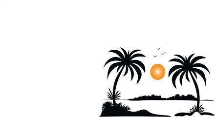 Palm tree island concept illustration
