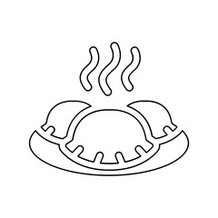 Dumpling icon in line style
