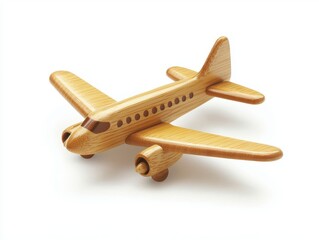 Wooden toy airplane crafted from natural bamboo, eco-friendly and beautifully designed for imaginative play