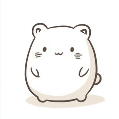 Cute cartoon hamster standing against a plain background  