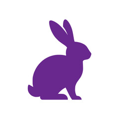 Fototapeta premium Vector illustration of a purple rabbit silhouette on a transparent background