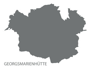 Obraz premium Georgsmarienhuette city map with boroughs grey illustration silhouette shape