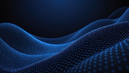 Abstract Wave of Data: a mesmerizing display of interconnected dots forming a dynamic wave. This design is perfect for illustrating concepts of connectivity, big data, and digital innovation.