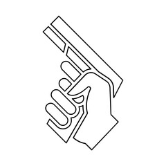 Gun icon in line style