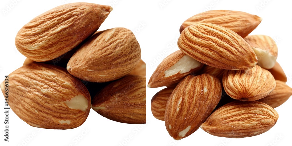 Poster Almonds on a transparent background are generated using advanced stock techniques