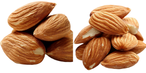 Almonds on a transparent background are generated using advanced stock techniques