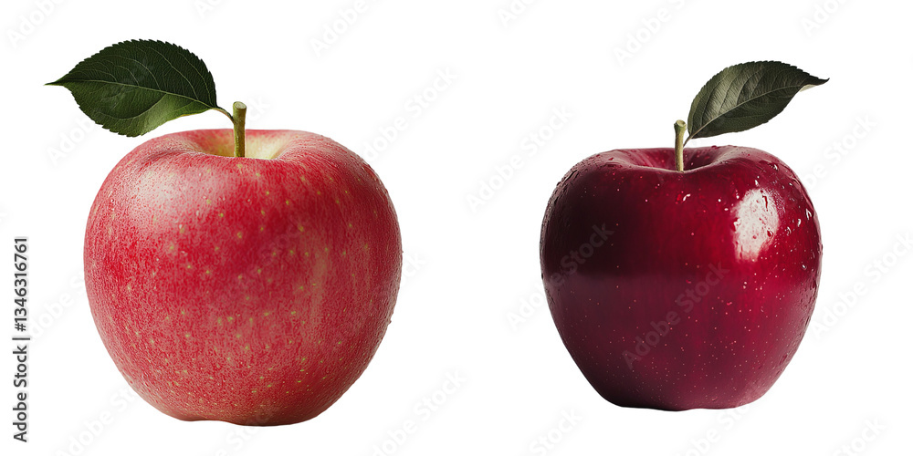 Fototapete a transparent background provides the setting for a lone red apple, an image generated using stock