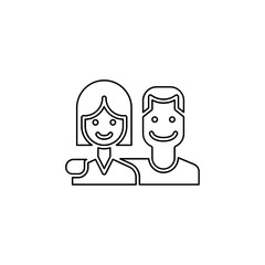 Couple icon in line style