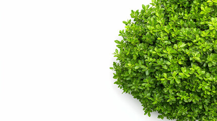 Obraz premium Green Foliage Bush Against White Background