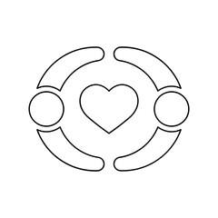 Love icon in line style