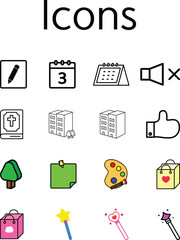 Mixed Collection Of Various Icons