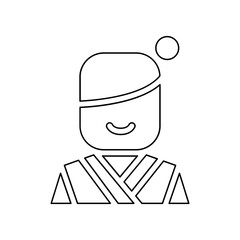 Korean female icon in line style