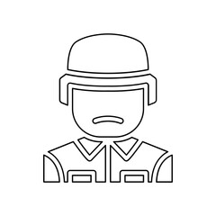 Solider icon in line style