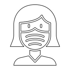 face mask icon in line style