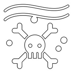 Water pollution icon in line style