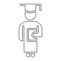 Graduate icon in line style