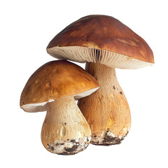 Isolated champignons on a transparent backdrop generated using stock
