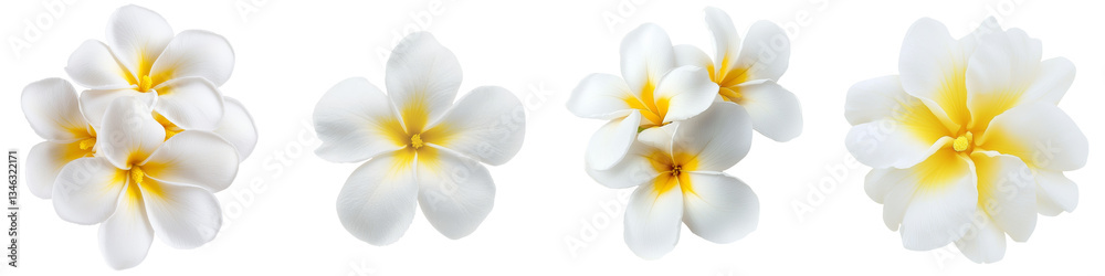 Aufkleber Generative ai is used to create an image of a frangipani flower isolated on a transparent background