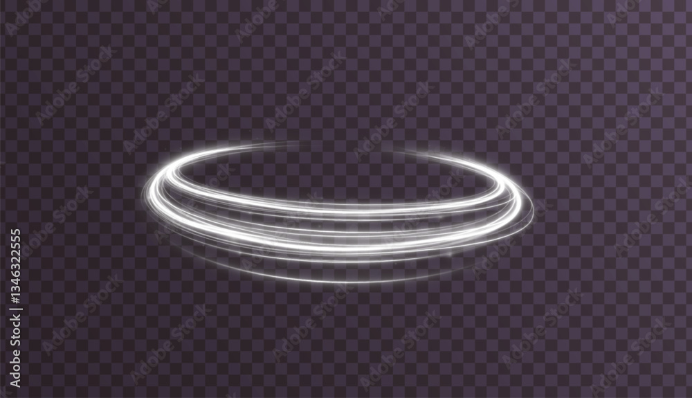 Fototapete Bright circular light frame with glowing particles and spiral motion. Abstract vector design featuring futuristic neon swirls, sparkles, and vortex energy. Ideal for modern, magic-themed visuals