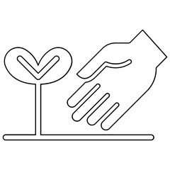 Planting icon in line style